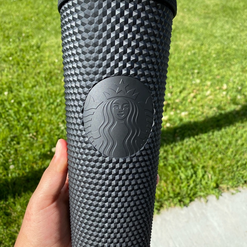 Matte black Starbucks Tumblr.